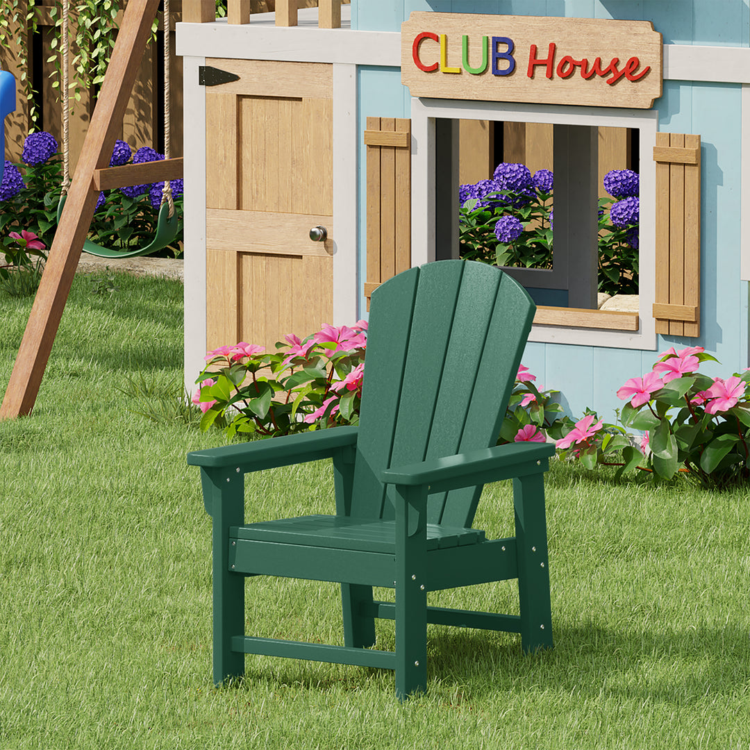 Malibu Kids Outdoor HDPE Adirondack Plastic Patio Chair