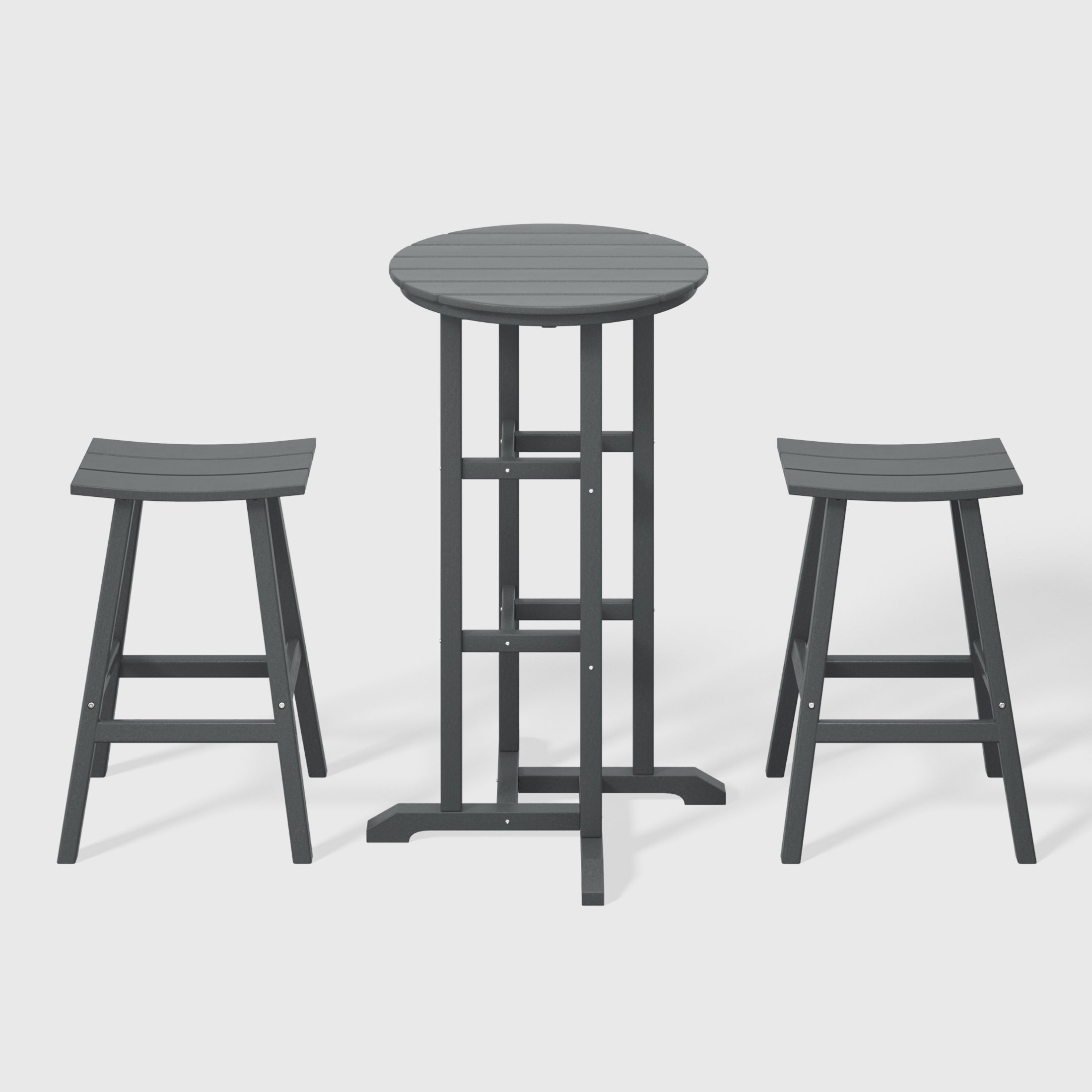 Malibu Outdoor Patio Bar Height Table and Bar Stool 3-Piece Dining Set