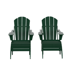 Malibu 4-Piece set classic Adirondack chairs with ottoman (2 seater)