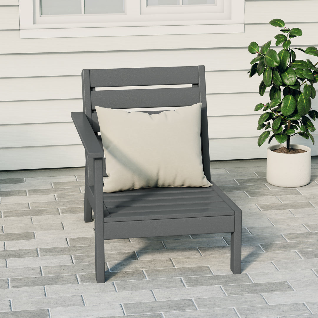 Avalon Outdoor Patio HDPE Left Arm Facing Deep Seating Corner Chair