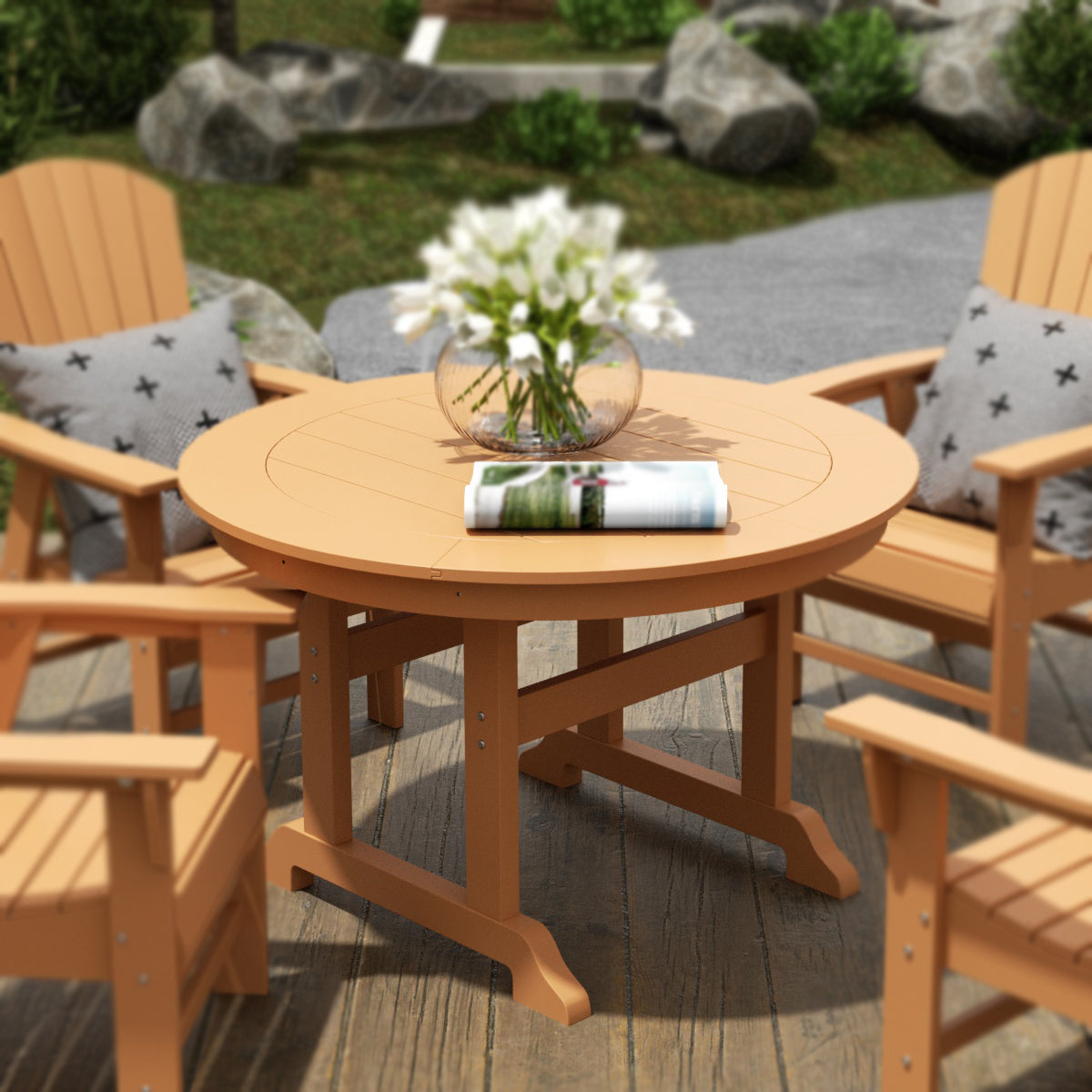Malibu 47" Outdoor Patio Round Dining Table