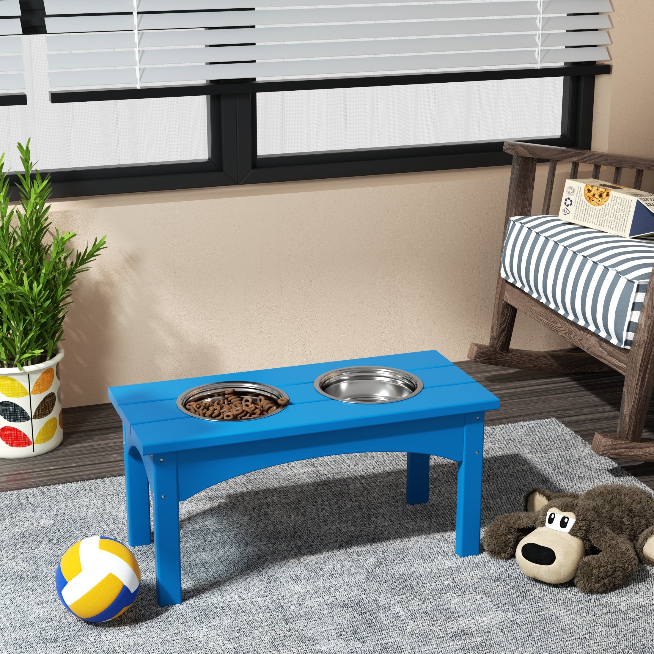 Malibu HDPE Weather Resistant Elevated Pet Feeder