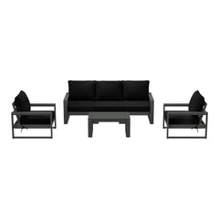 Montara 6-Piece Modern HDPE Outdoor Patio Furniture Sofa Conversation Set with Coffee Table