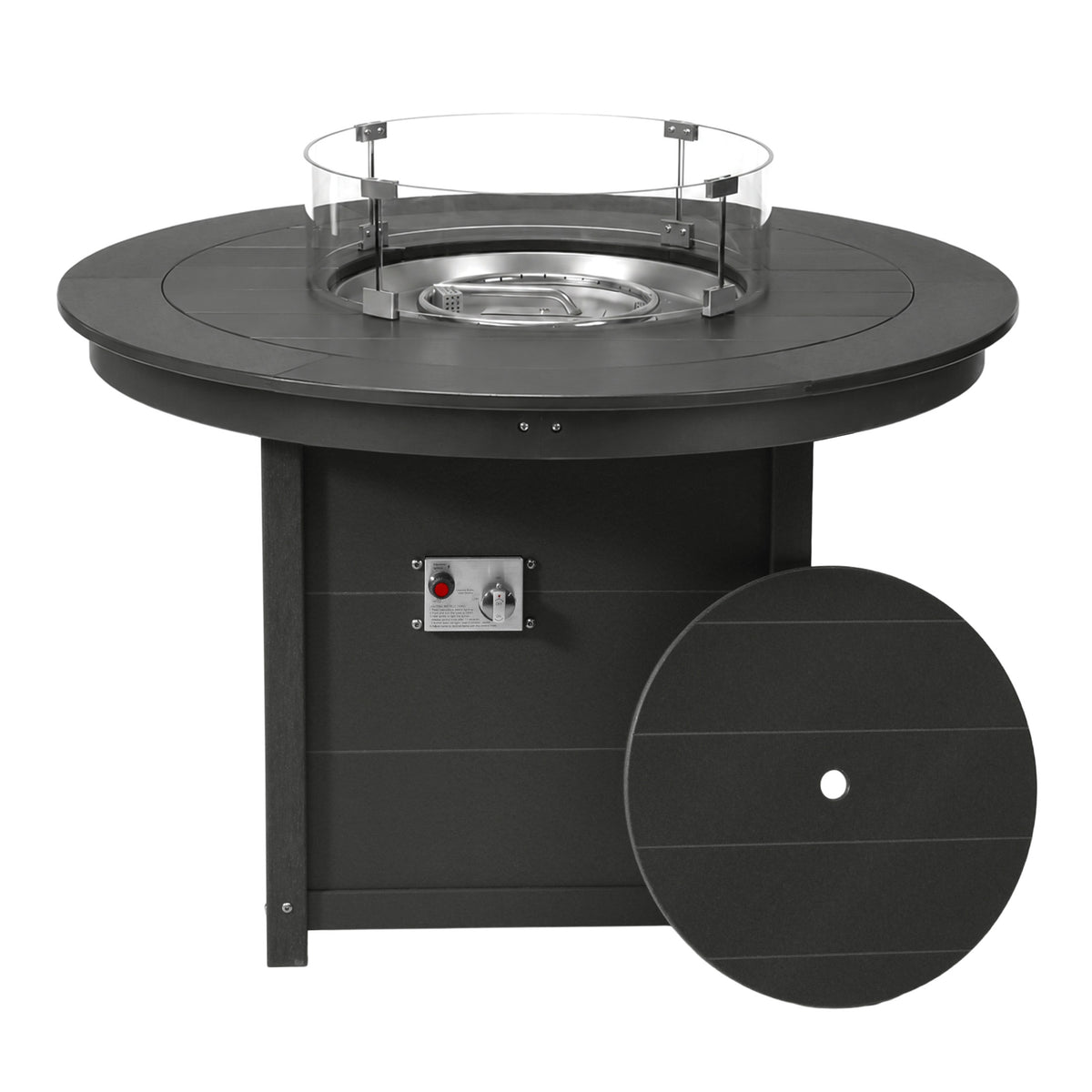 Helios 47" Modern Outdoor Patio Propane Gas Round Fire Pit Table