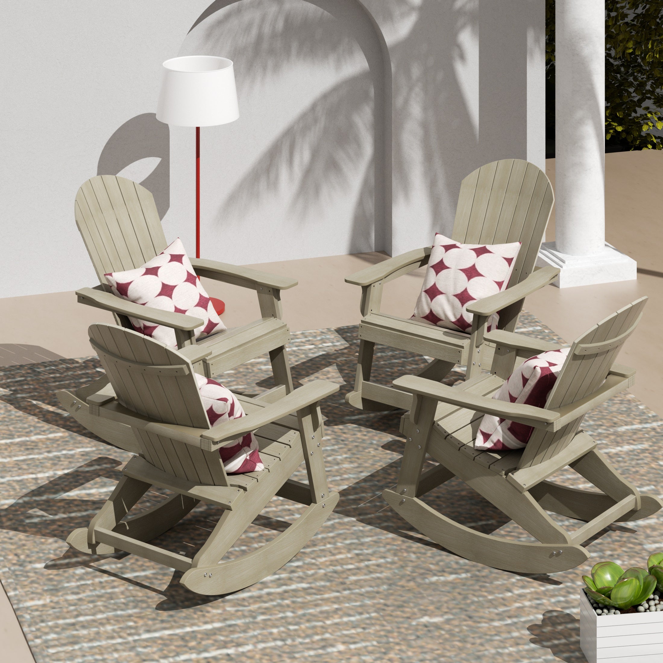 Tuscany Outdoor Rocking Adirondack Chair (Set of 4)