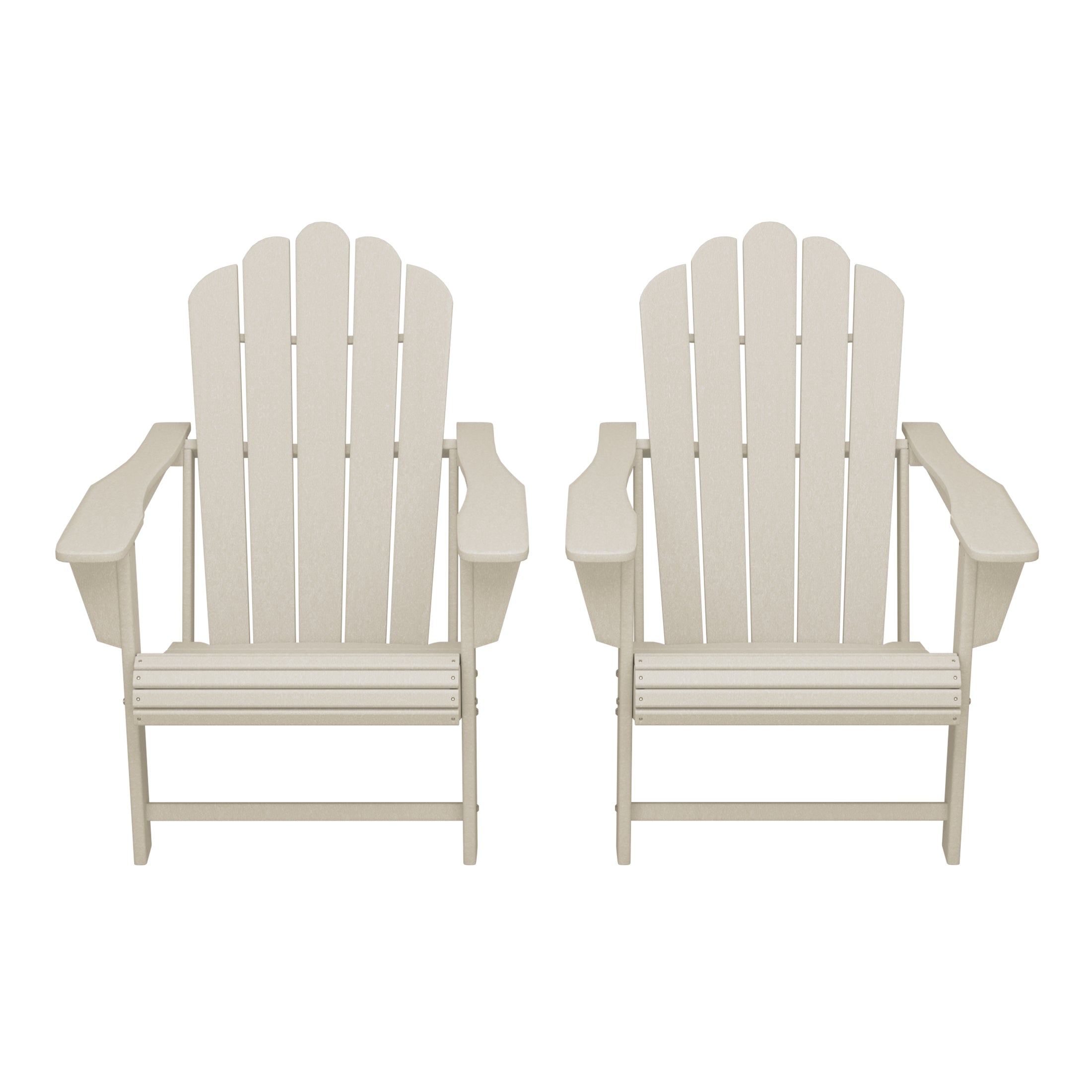 Highland Outdoor Patio HDPE Adirondack Chairs With Cup Holders (Set of 2)