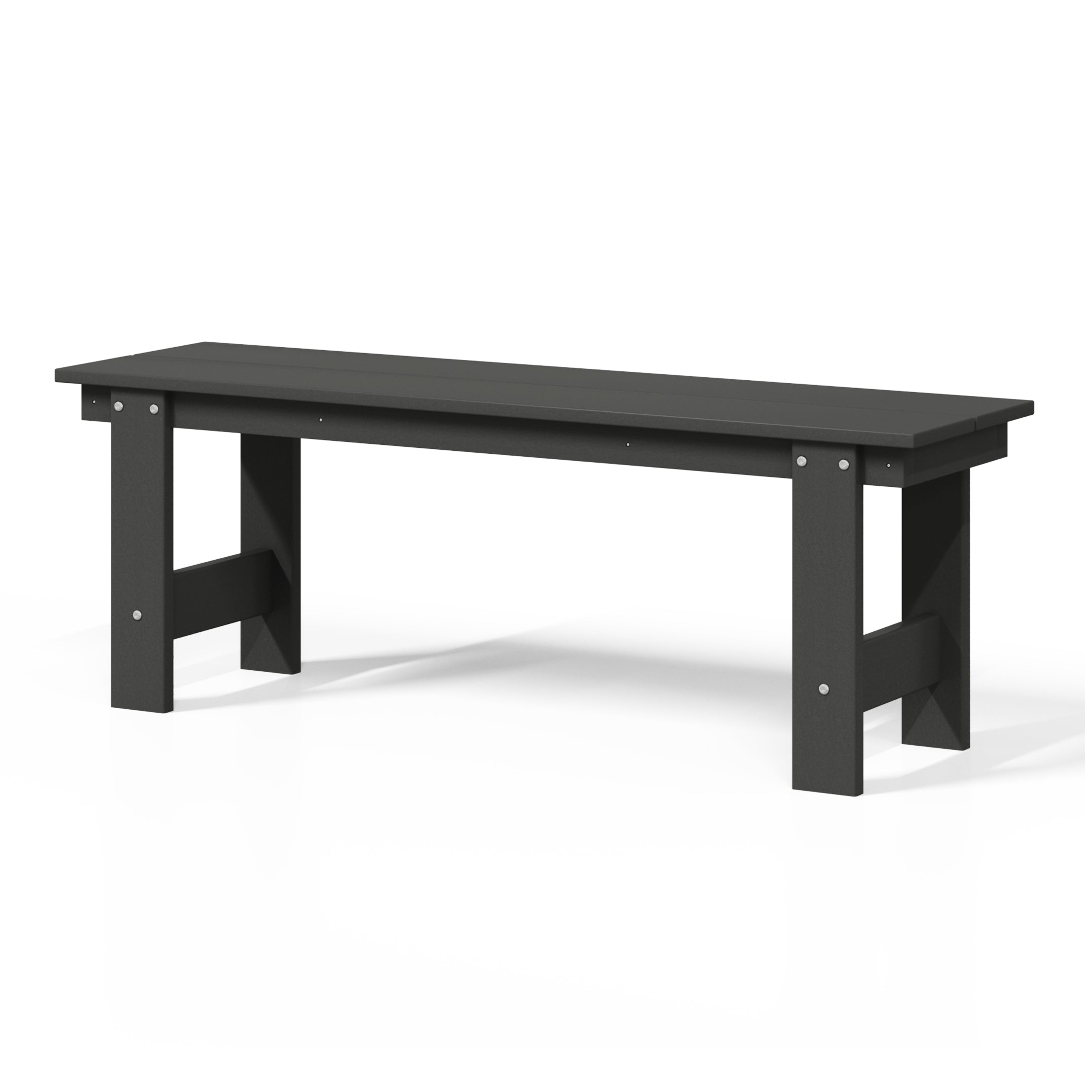 Ashore Outdoor HDPE 48" Modern Backless Patio Bench