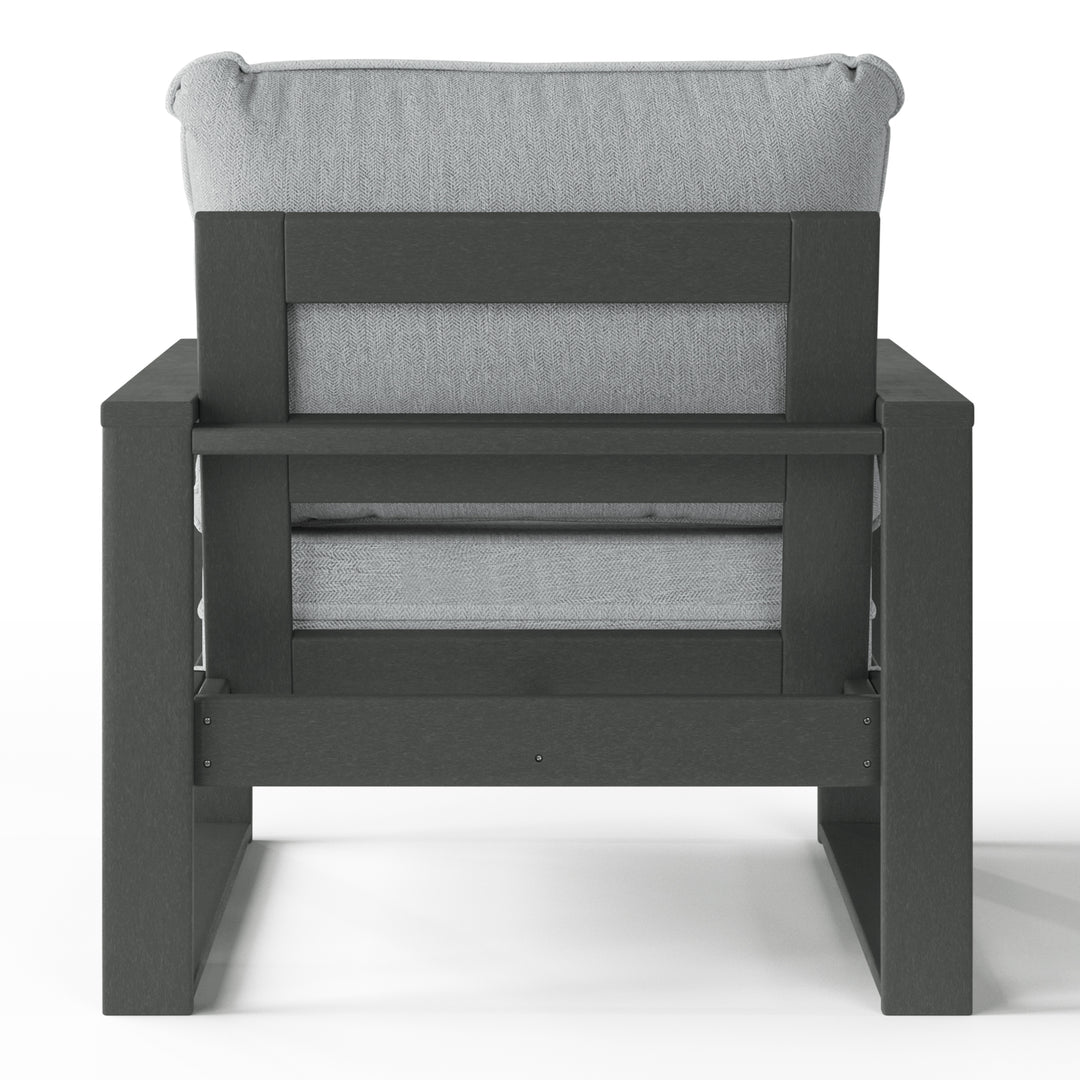 Outdoor Modern HDPE Patio Club Chair with Waterproof Deep Seat Cushions