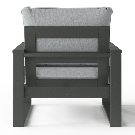 Outdoor Modern HDPE Patio Club Chair with Waterproof Deep Seat Cushions