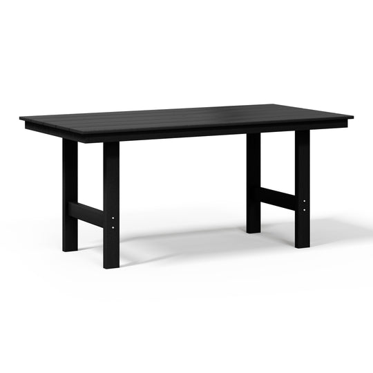 Ashore Outdoor Modern HDPE 66" Wide Rectangle Patio Dining Table for 6