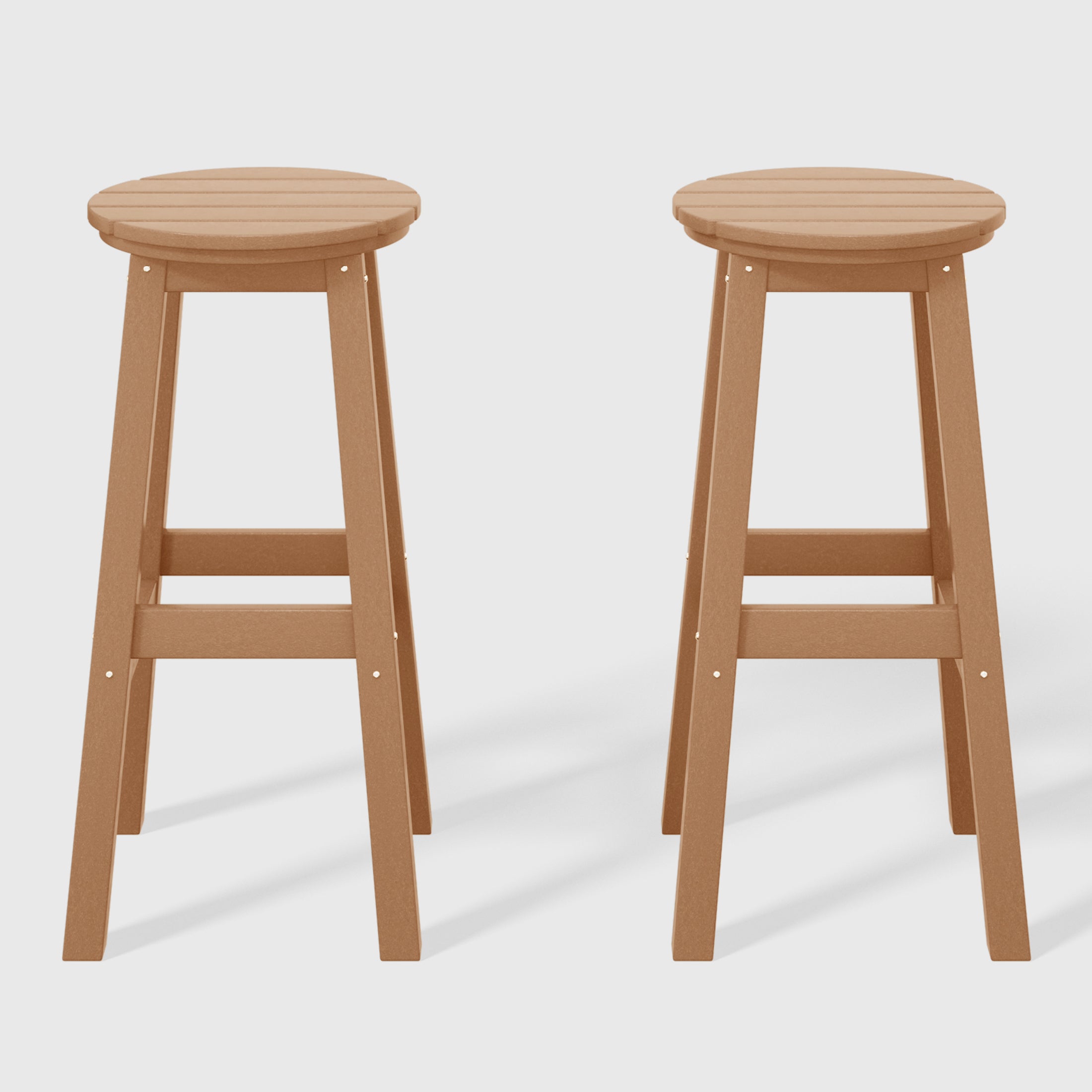 Malibu 29" HDPE Outdoor Patio Round Bar Stool Set of 2