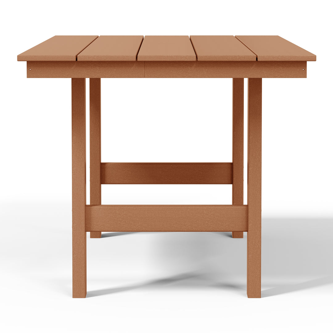 Ashore Outdoor Modern HDPE 66" Wide Rectangle Patio Dining Table for 6