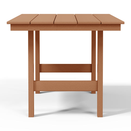 Ashore Outdoor Modern HDPE 66" Wide Rectangle Patio Dining Table for 6