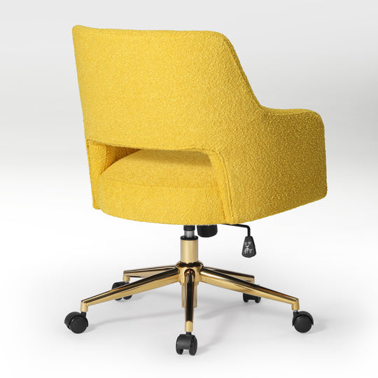 Genevieve Mid-Century Modern Swivel Office Vanity Chair with Wheels