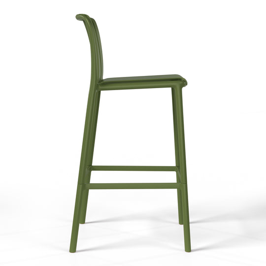 Playa 29.5" Outdoor Modern Polypropylene Plastic Patio Bar Height Stools (Set of 2)