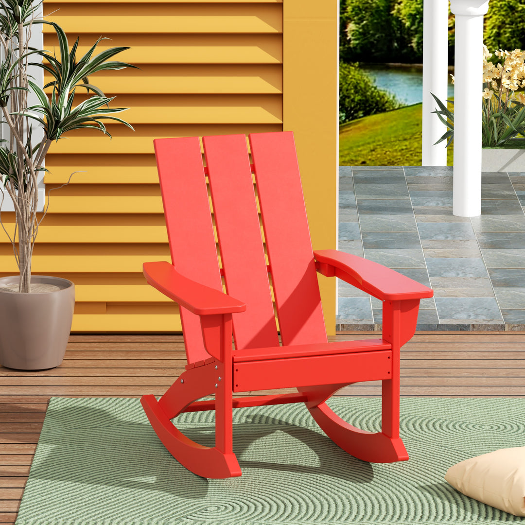 Ashore Outdoor Patio Modern Adirondack Rocking Chair