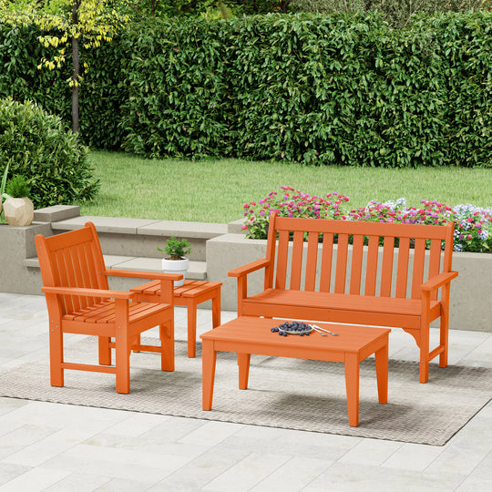 Malibu 4-Piece HDPE Outdoor Patio Furniture Couch Set