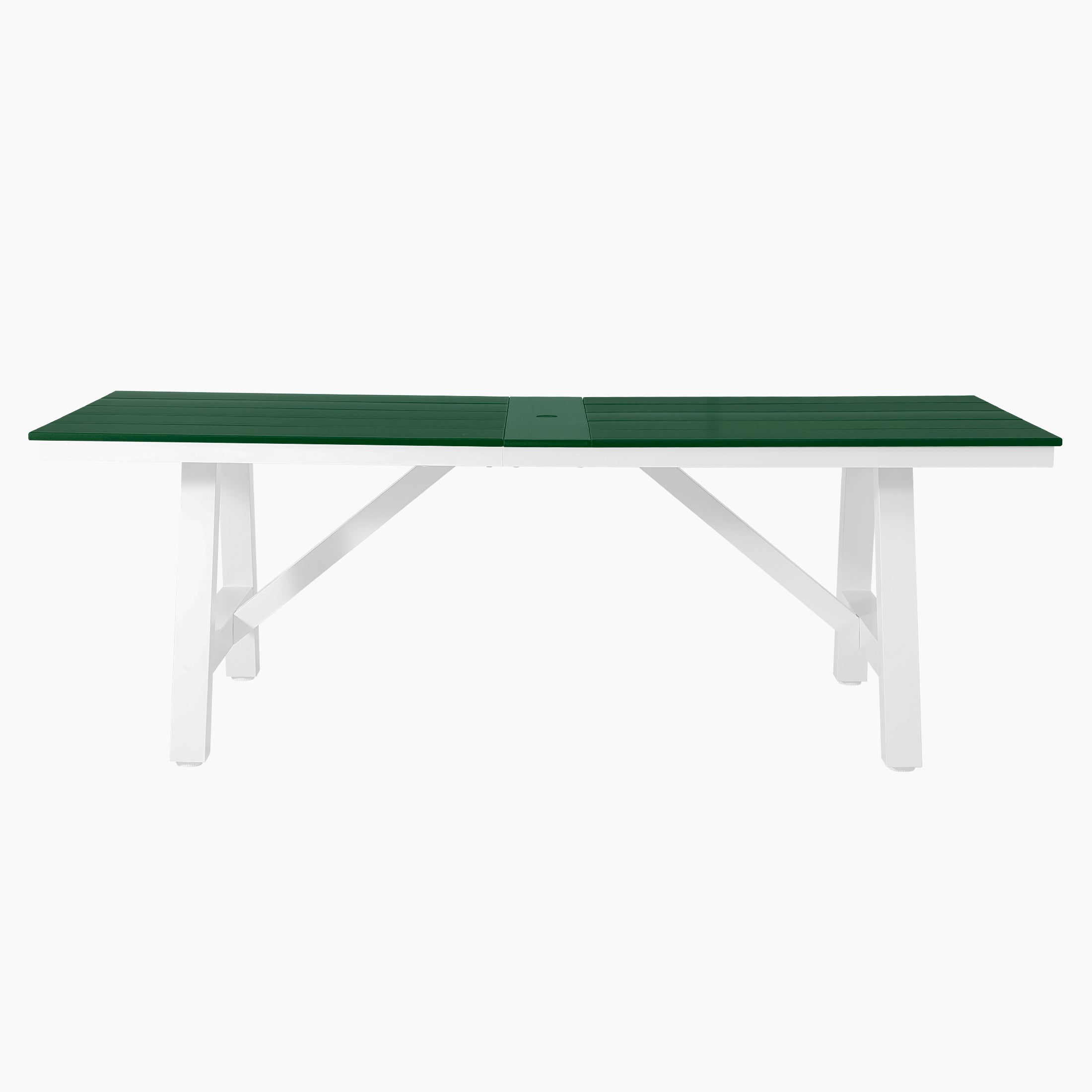 Cape May 7-Piece HDPE Outdoor Furniture Patio Dining Table With Umbrella Hole and Chairs Set For 6