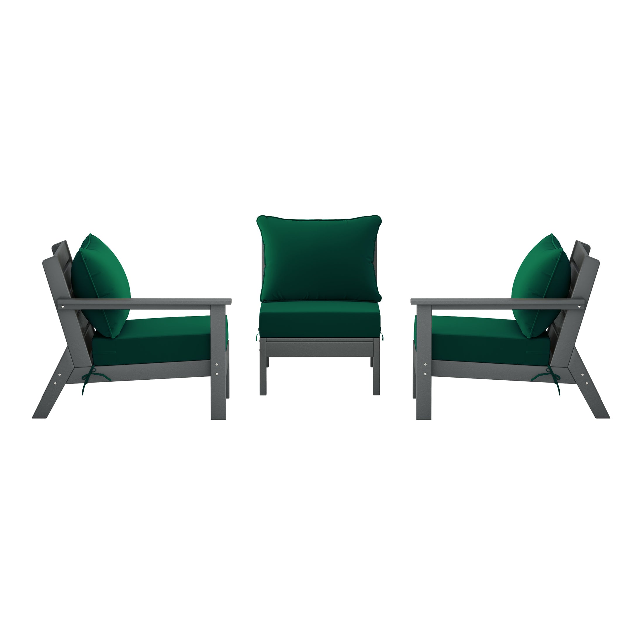 Avalon Outdoor Patio HDPE Sectional Sofa with Patio Cushions