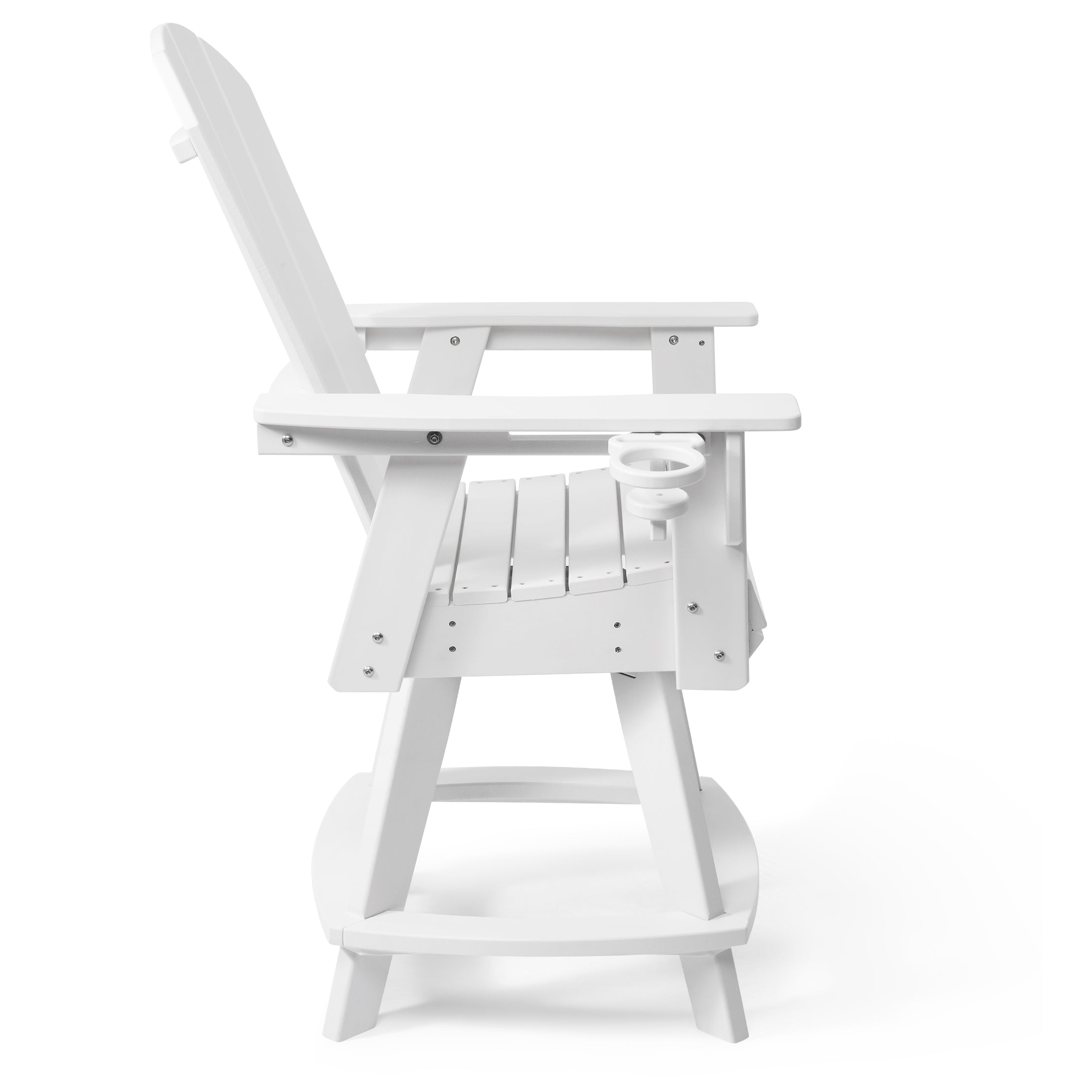 Malibu Outdoor HDPE Adirondack Swivel Counter Height Bar Chair With Cup Holder
