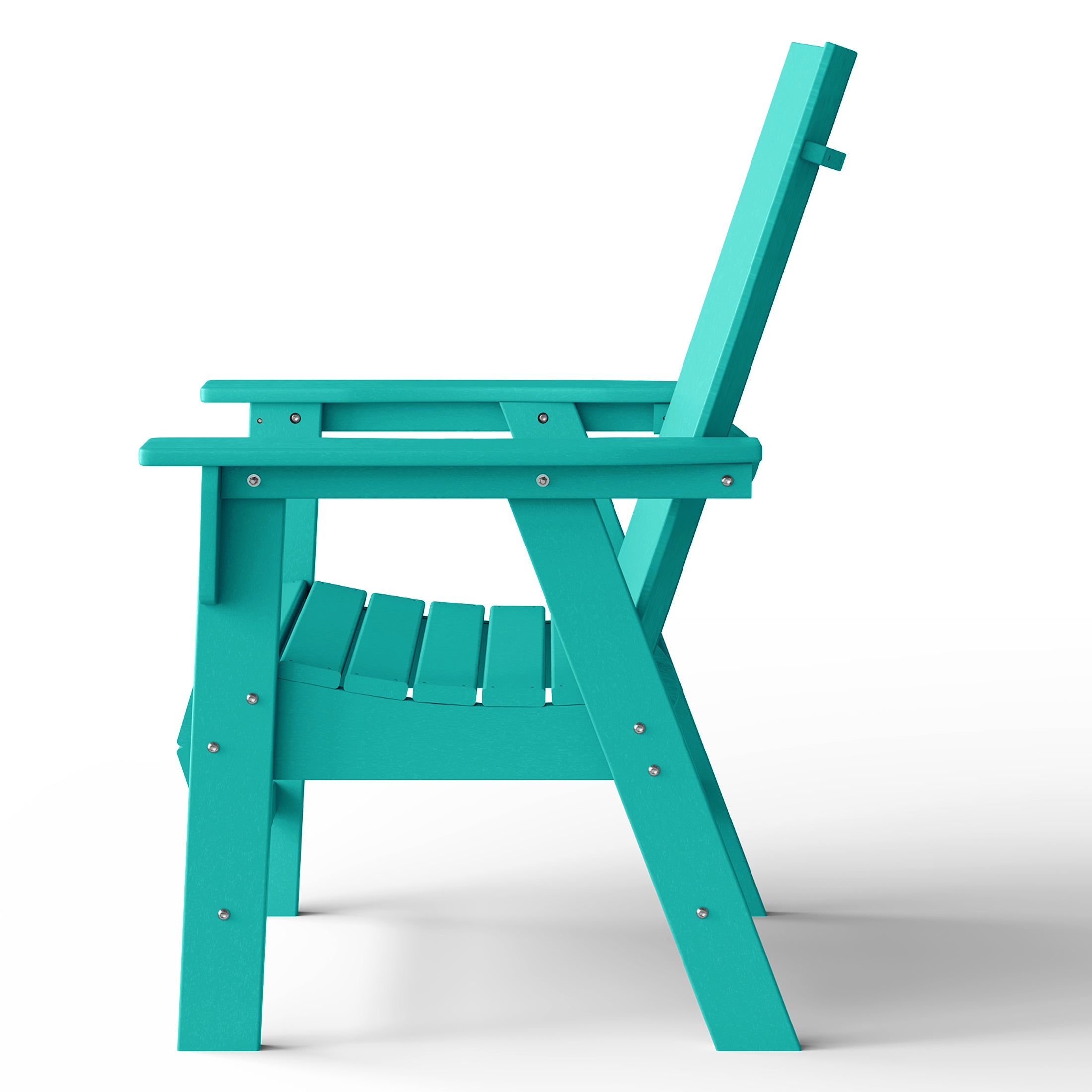Ashore Outdoor Patio HDPE Plastic Modern Adirondack Dining Chairs (Set of 2)