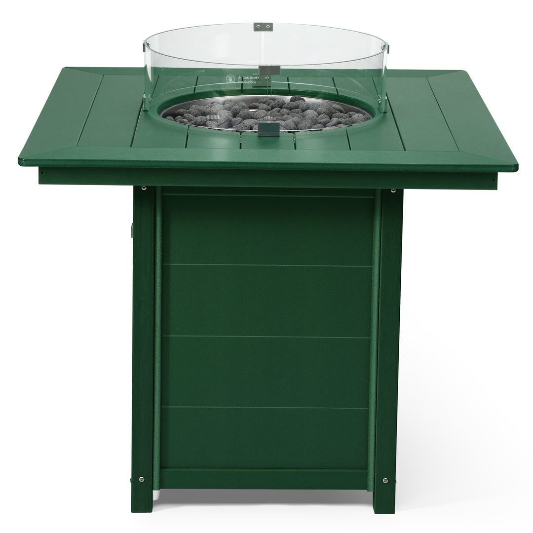 Helios 42" Modern Outdoor Patio Gas Propane Square Fire Pit Table