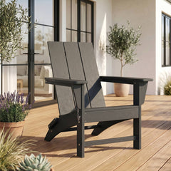 Ashore folding Adirondack chair in Gray styled outdoors