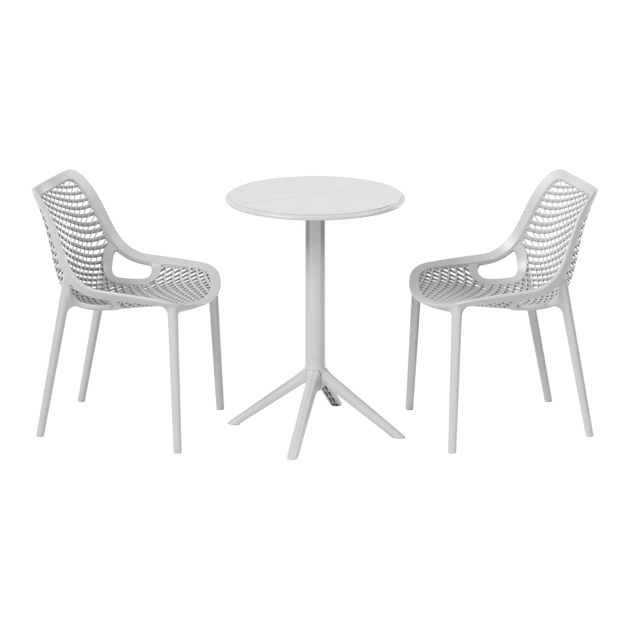 Playa 3-Piece Outdoor Resin Patio Bistro Set with Stackable Patio Dining Side Chairs