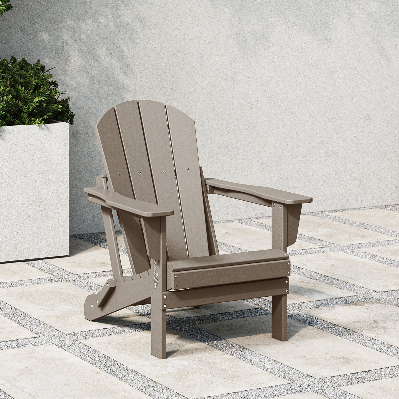 Malibu HDPE Outdoor Patio Folding Poly Adirondack Chair