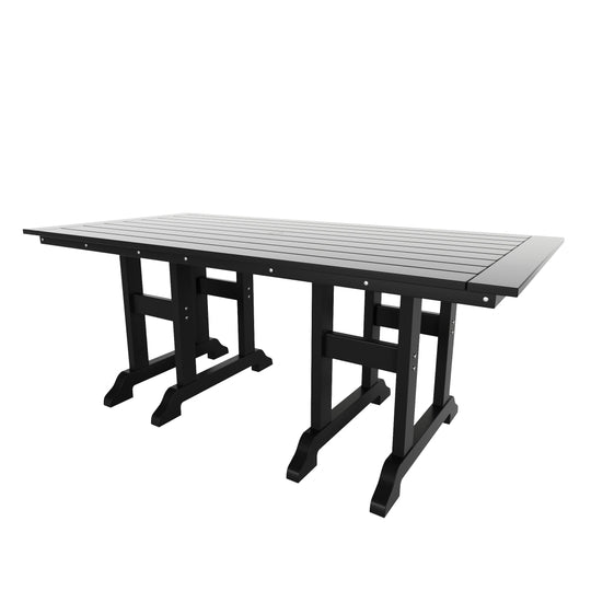 Malibu 6-Piece HDPE Outdoor Rectangle Dining Patio Table and Chairs Set