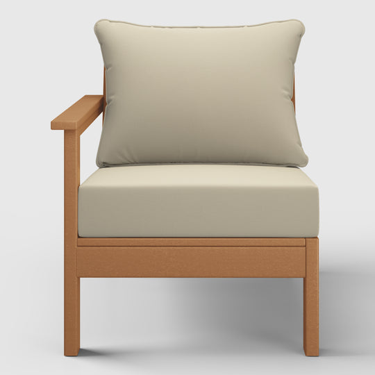 Avalon Outdoor Patio HDPE Left Arm Sectional Corner Club Chair with Patio Cushions