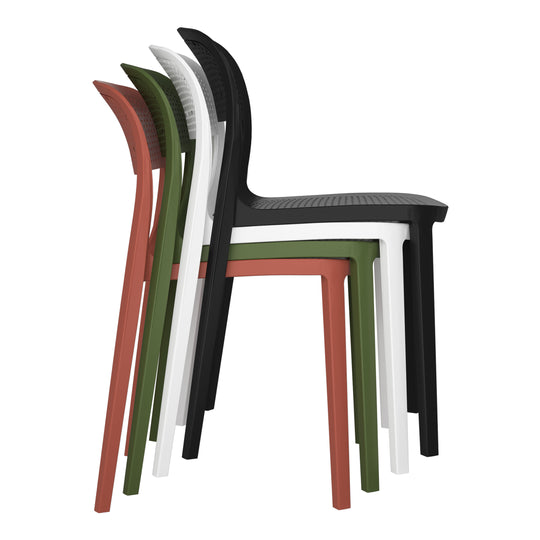 Playa Modern Stackable Plastic Resin Patio Dining Side Chair (Set of 2)