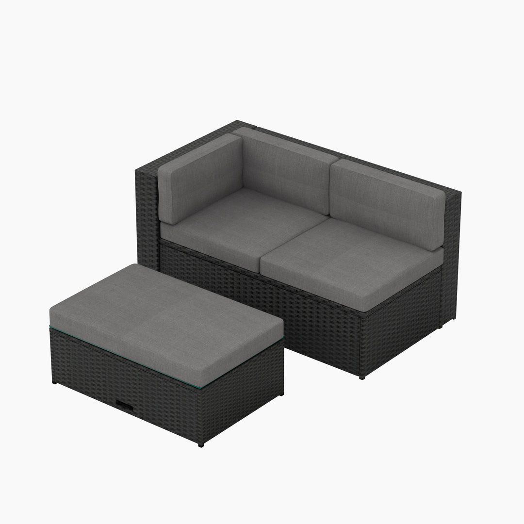 Bronx 2-Piece Outdoor Rattan Wicker Patio Set with Cushions