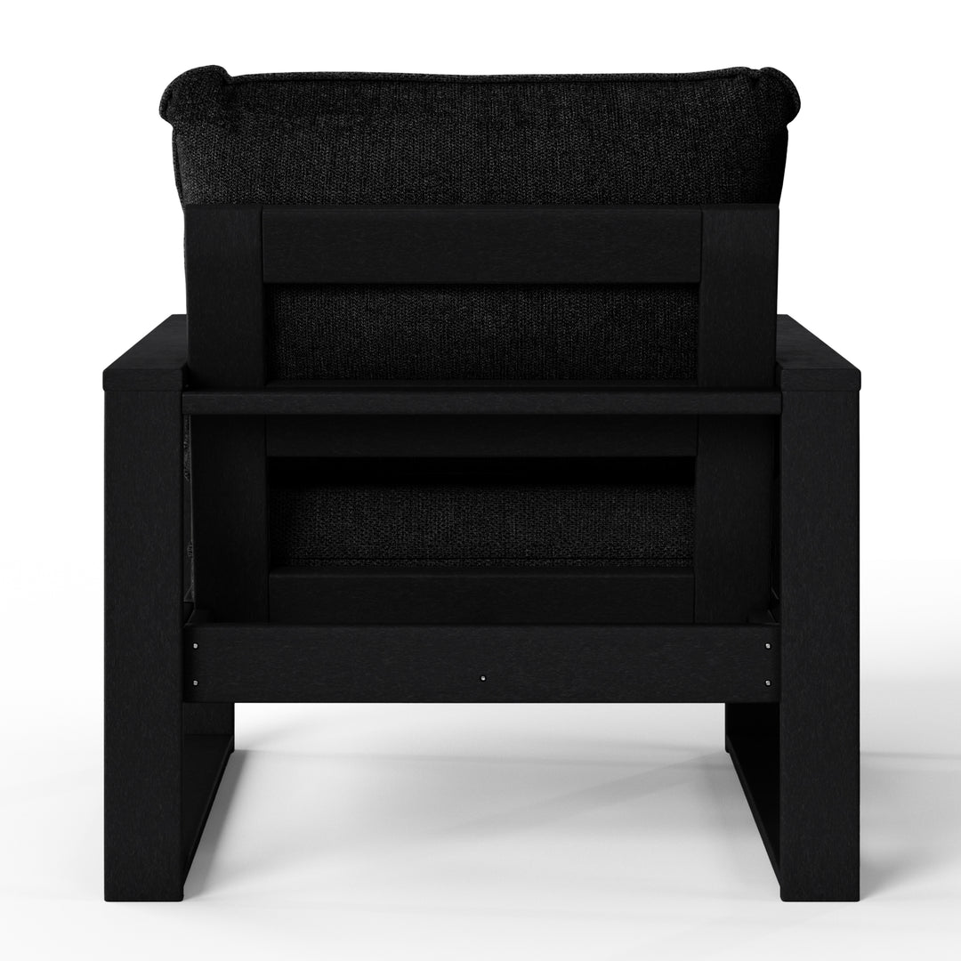 Outdoor Modern HDPE Patio Club Chair with Waterproof Deep Seat Cushions