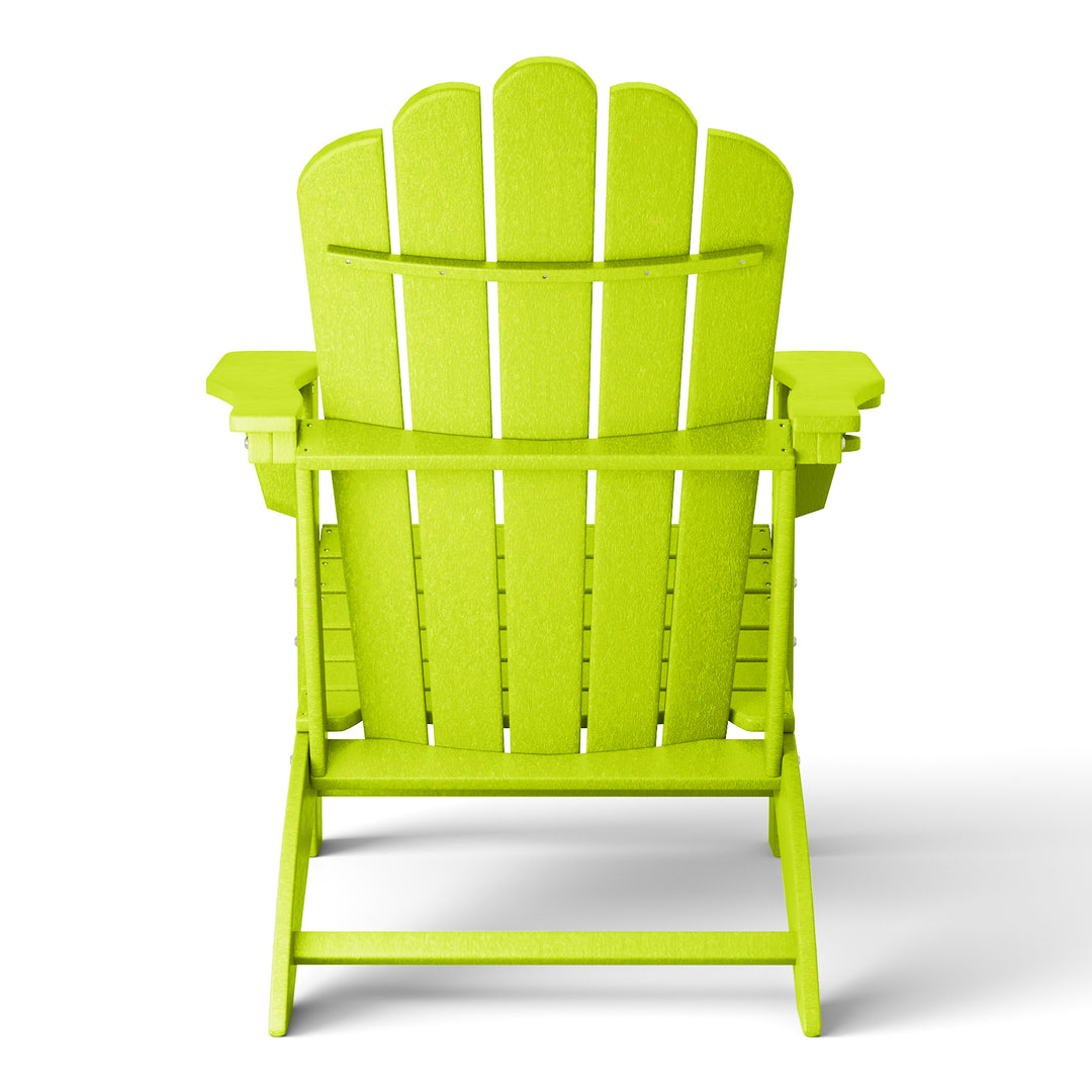 Highland Outdoor Patio HDPE Adirondack Chair With Cup Holder and Table Set