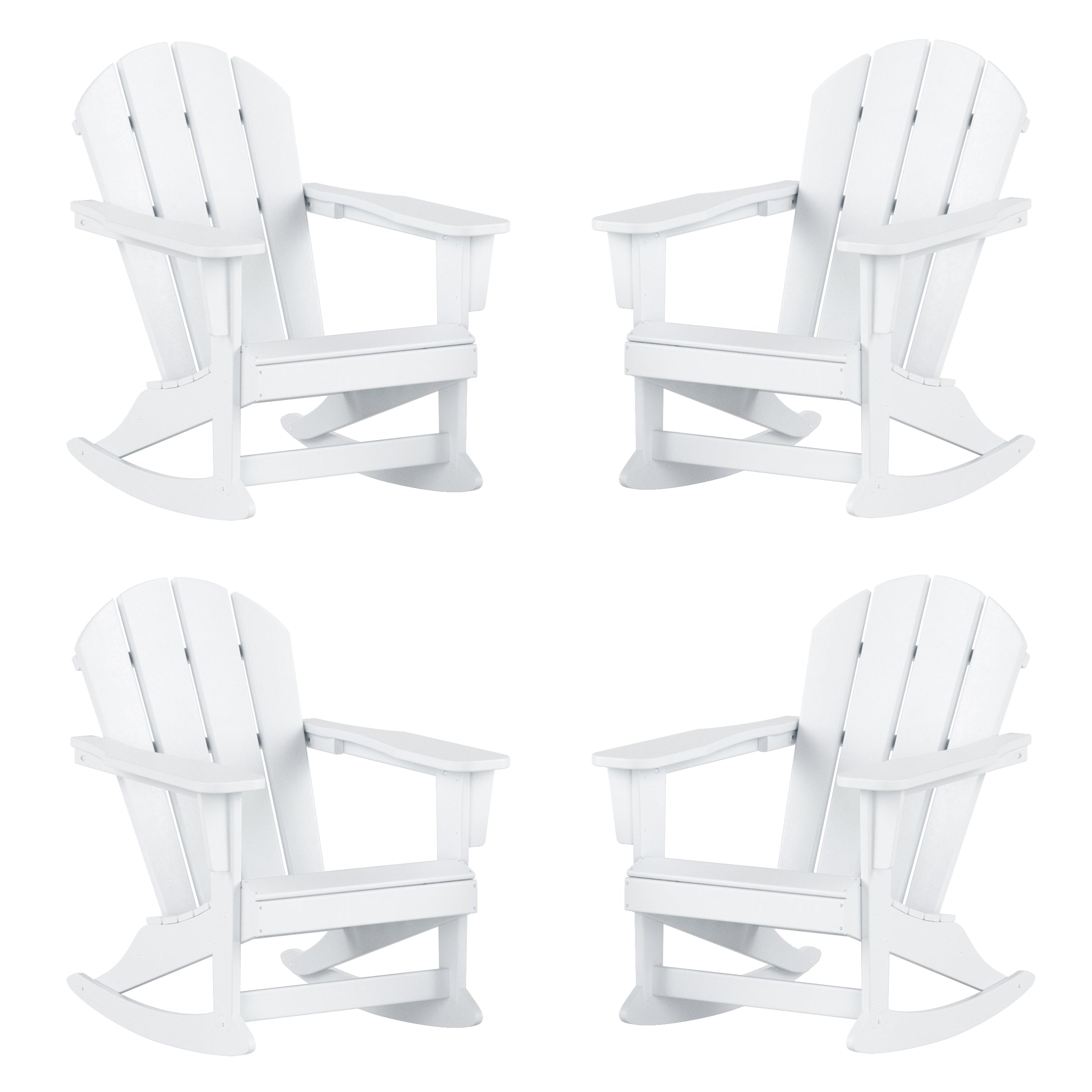 Malibu Outdoor Patio Porch Rocking Adirondack Chair (Set of 4)