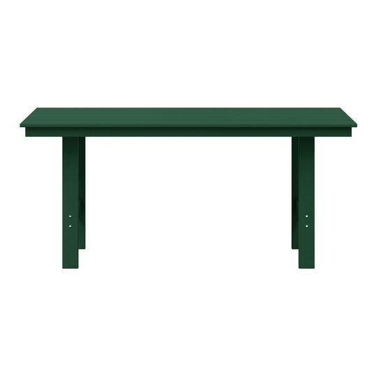 Ashore Outdoor Modern HDPE 66" Wide Rectangle Patio Dining Table for 6