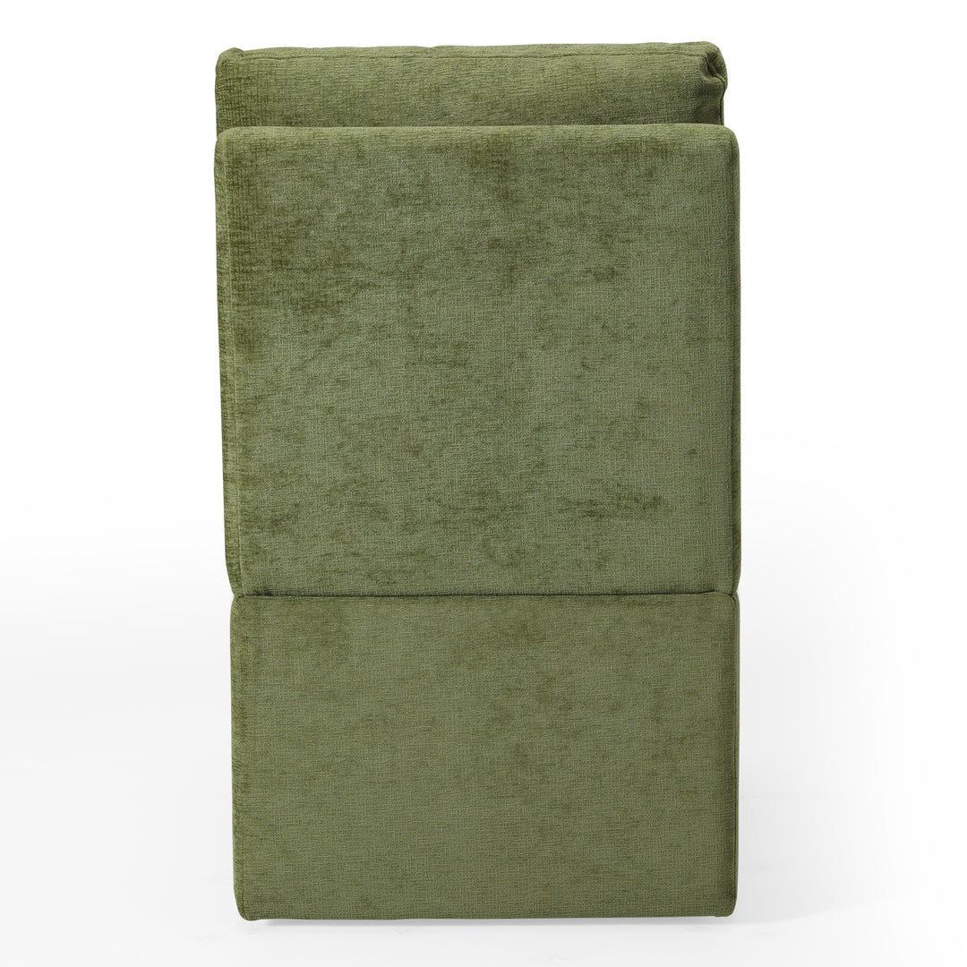 Soho Modern Upholstered Chenille Armless Dining Chairs With Casters (Set of 2)