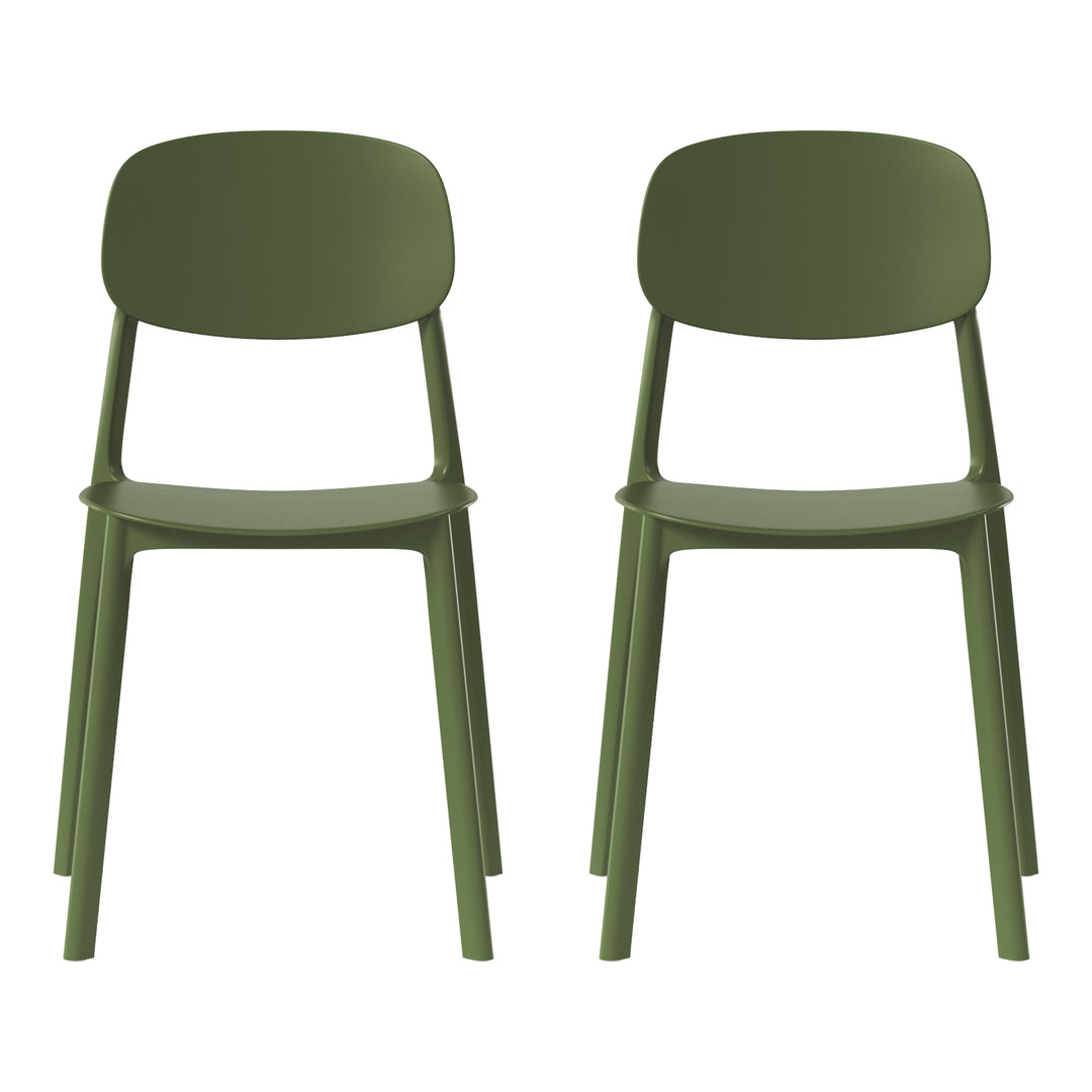 Playa Modern Stackable Polypropylene Plastic Patio Dining Chair (Set of 2)