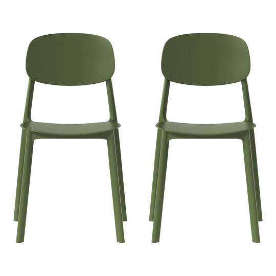 Playa Modern Stackable Polypropylene Plastic Patio Dining Chair (Set of 2)