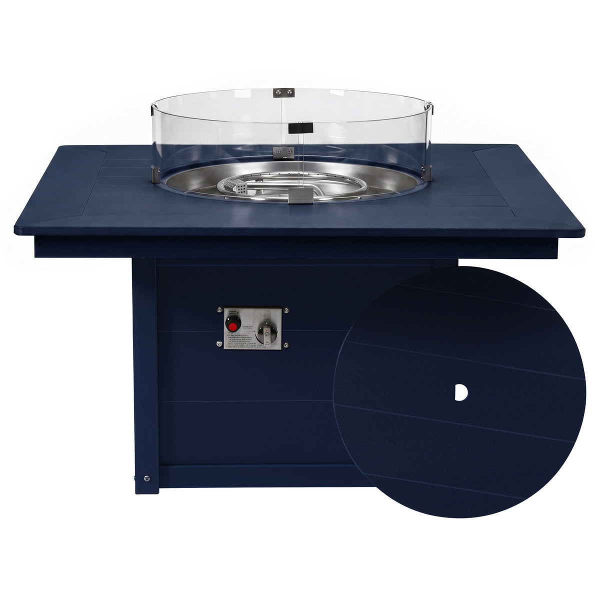Helios 42" Modern Outdoor Patio Propane Square Fire Pit Table