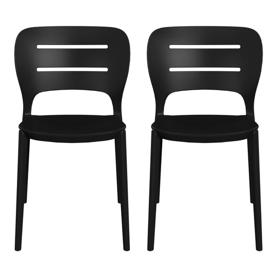 Playa Outdoor Modern Stackable Plastic Patio Dining Side Chairs (Set of 2)
