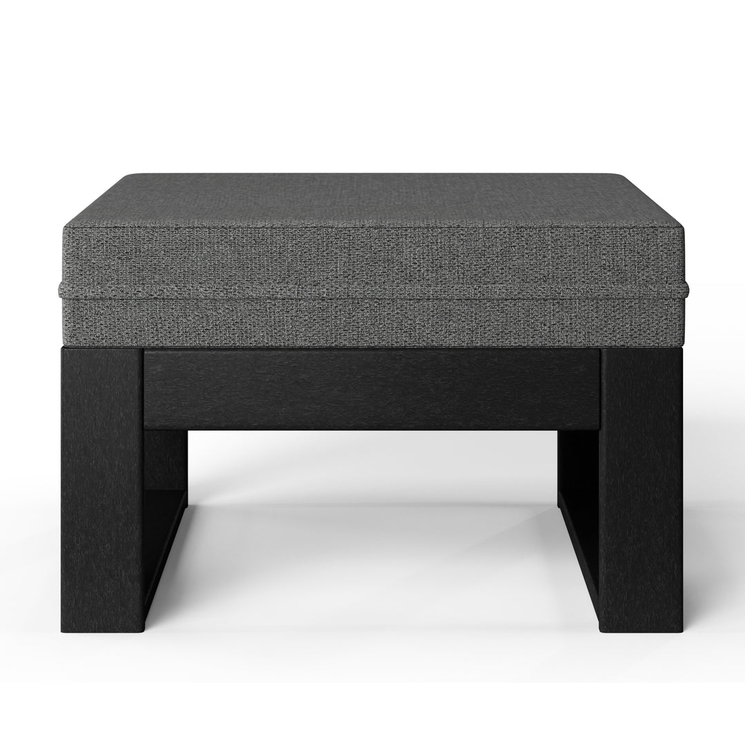 Montara Outdoor HDPE Patio Ottoman with Waterproof Olefin Cushions