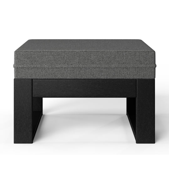 Montara Outdoor HDPE Patio Ottoman with Waterproof Olefin Cushions