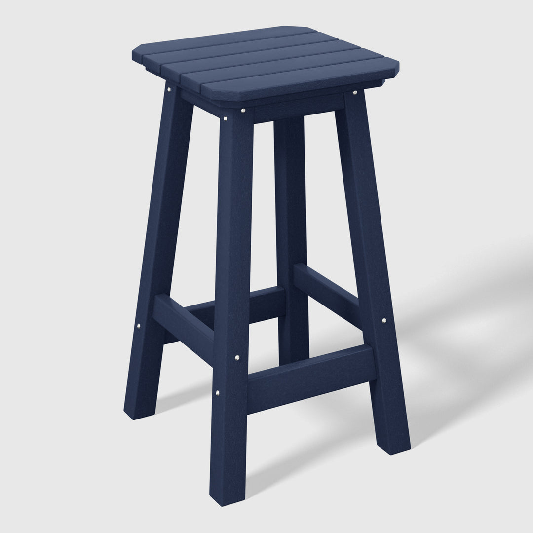 Malibu 24" HDPE Outdoor Patio Counter High Backless Square Bar Stool