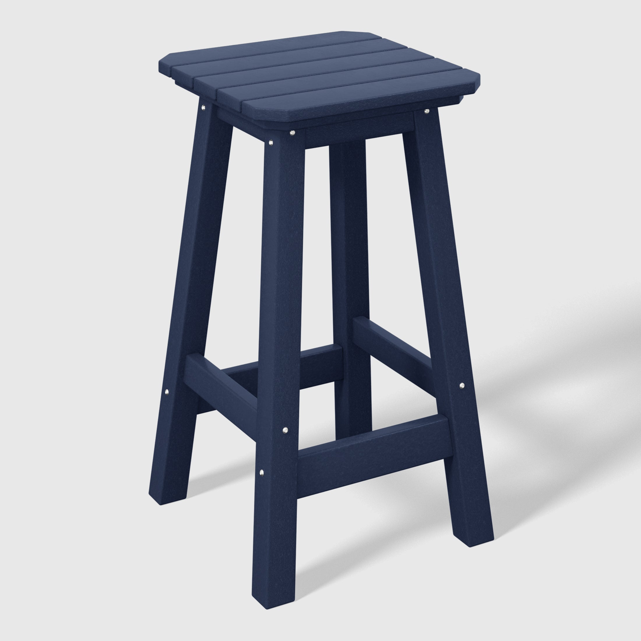 Malibu 24" HDPE Outdoor Patio Counter High Backless Square Bar Stool