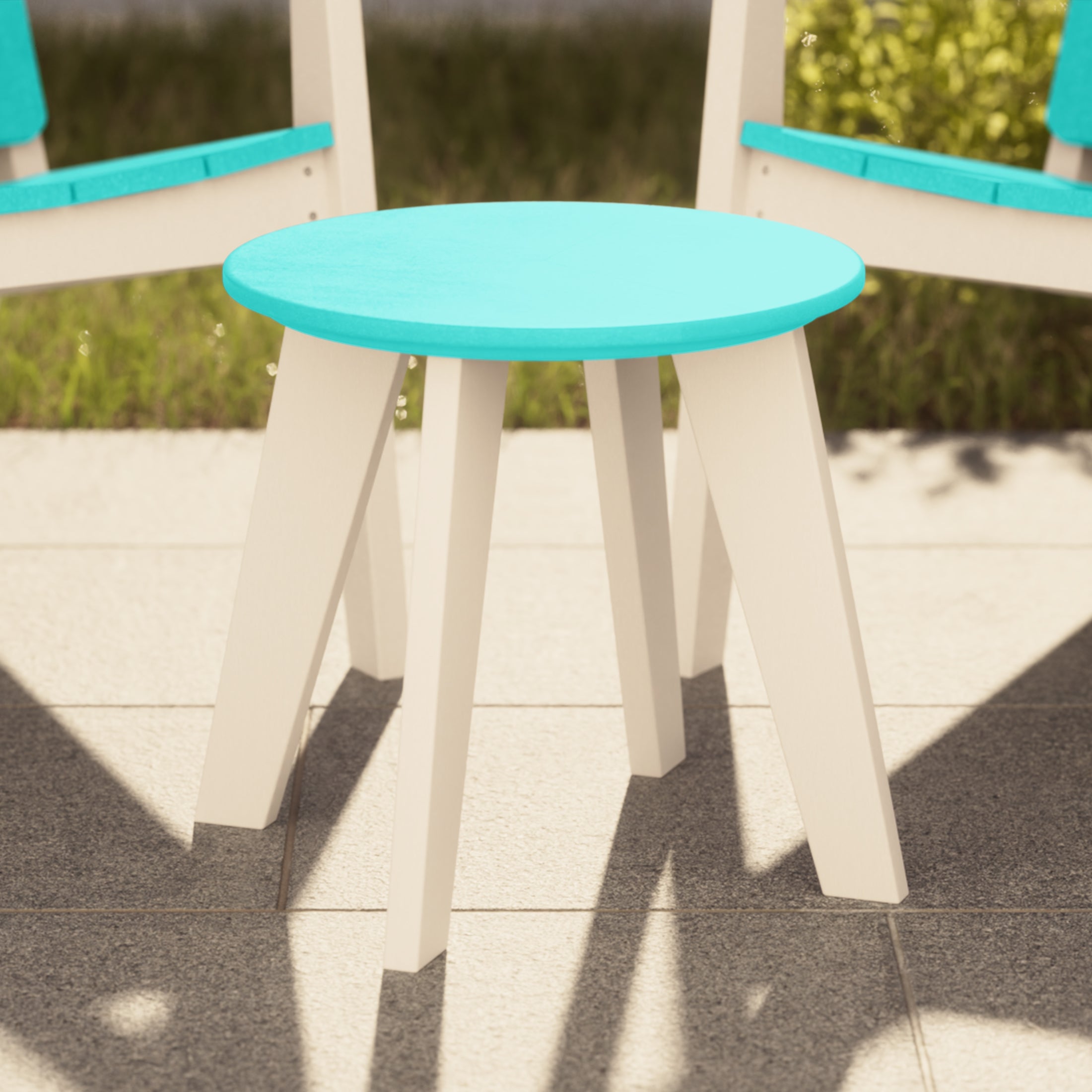 Pacifica HDPE Plastic Outdoor Round Adirondack Patio Side Table