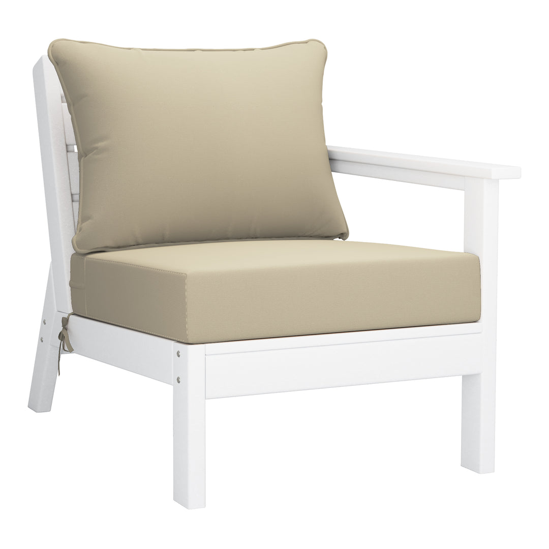 Avalon Outdoor Patio HDPE Sectional Sofa with Patio Cushions