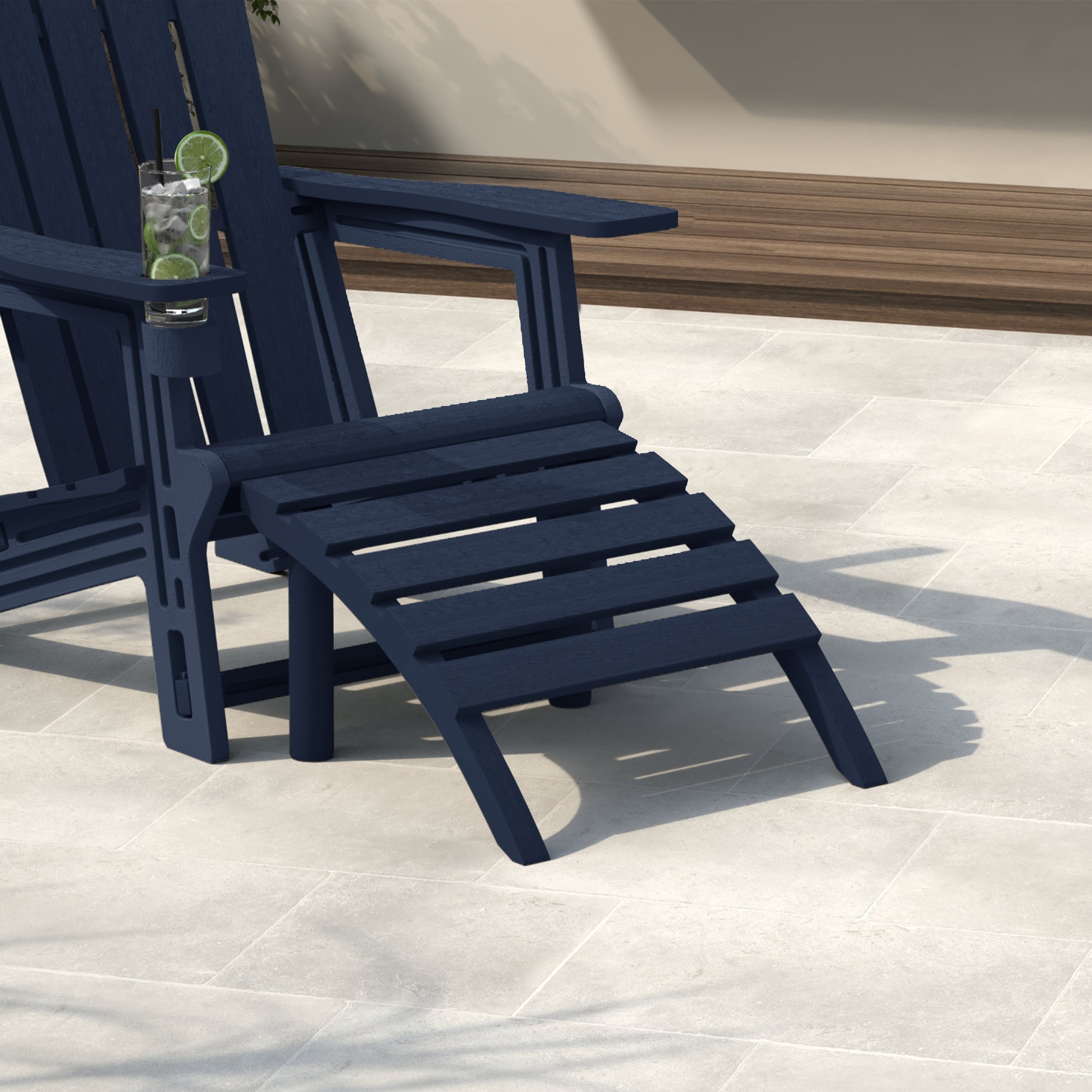 Azura Outdoor Patio HDPE Adirondack Ottoman Footrest