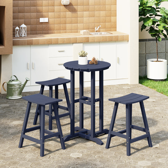 Malibu Outdoor Patio Counter Height Bar Stools Bistro Bar Table 4-Piece Set